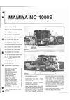 Mamiya NC 1000 manual. Camera Instructions.